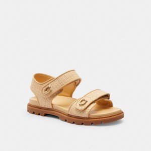 Beige Women Coach Brynn Natural Sandals | NZ_CH20750