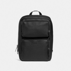 Black Men Coach Gotham Pebbled Leather Backpacks | NZ_CH44117