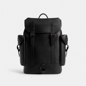 Black Men Coach Hitch Glovetanned Leather Backpacks | NZ_CH24237