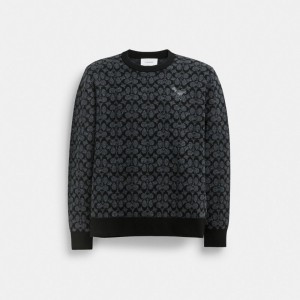 Black Men Coach Rexy Signature Sweaters | NZ_CH77424