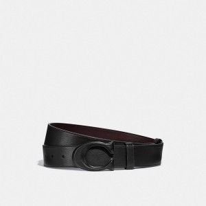 Black Men Coach Signature Buckle Cut To Size Reversible Belt 38 Mm Belts | NZ_CH35781