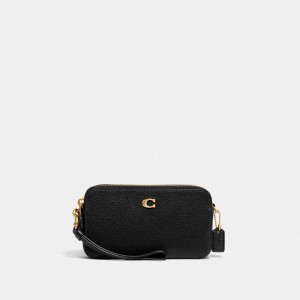 Black Women Coach Kira Polished Pebble Leather Crossbody Bags | NZ_CH69359