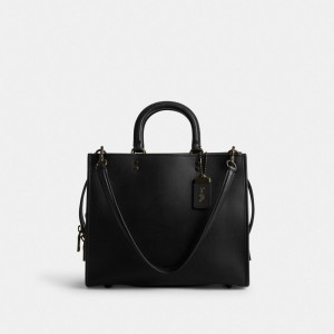 Black Women Coach Rogue Glovetanned Leather Handbag | NZ_CH97283