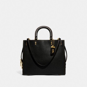 Black Women Coach Rogue In Regenerative Leather Pebble Leather Shoulder Bags | NZ_CH64578