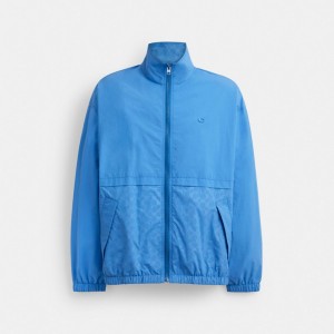 Blue Men Coach Windbreaker Fashion Jackets | NZ_CH35114