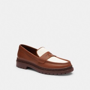 Brown Men Coach Cooper Loafers | NZ_CH92573