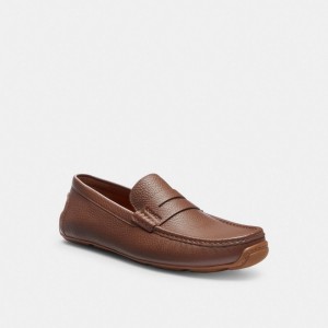 Brown Men Coach Luca Drivers Shoes | NZ_CH79855