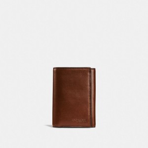 Brown Men Coach Trifold Wallet Billfolds | NZ_CH68342