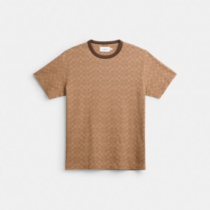 Brown Women Coach Signature T Shirts | NZ_CH85385