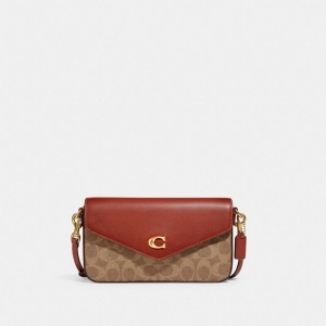 Brown / Red Women Coach Wyn In Signature Crossbody Bags | NZ_CH82859