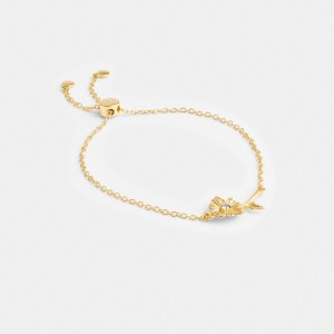 Flower Gold Women Coach Garden Flower Slider Bracelets | NZ_CH80683