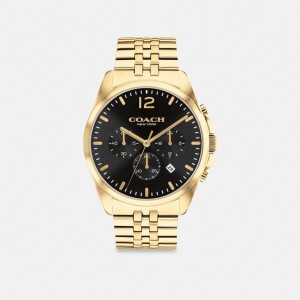 Gold Men Coach Greyson 43 Mm Watches | NZ_CH32909