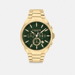 Gold Men Coach Jackson 45 Mm Watches | NZ_CH30440