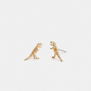 Gold Women Coach Skeletal Rexy Stud Earrings | NZ_CH59633