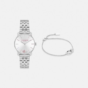 Grey Women Coach Elliot Gift Set 28 Mm Stainless Steel Watches | NZ_CH79555