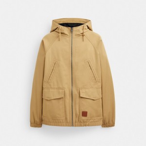 Khaki Men Coach Lightweight Parka Jackets | NZ_CH23831