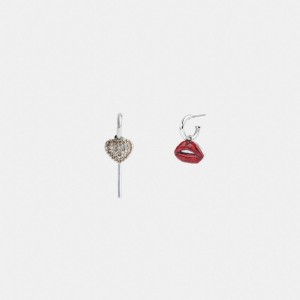 Multicolor Women Coach Lollipop And Lips Mismatch Earrings | NZ_CH44515