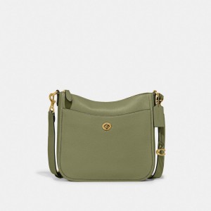 Olive Women Coach Chaise Brass Crossbody Bags | NZ_CH48261