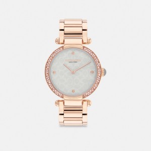 Rose Gold Women Coach Cary 34 Mm Watches | NZ_CH16156