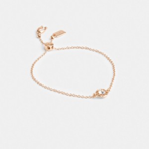 Rose Gold Women Coach Halo Tea Slider Bracelets | NZ_CH29978