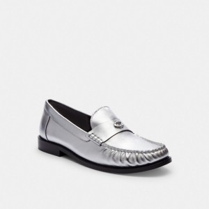 Silver Women Coach Jolene Loafers | NZ_CH76910