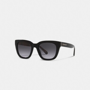 Stripes Black Women Coach Legacy Stripe Square Sunglasses | NZ_CH44763