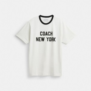 White Men Coach New York T Shirts | NZ_CH32229