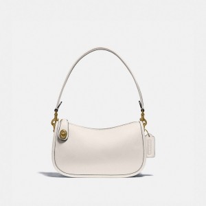 White Women Coach Swinger Smooth Leather Crossbody Bags | NZ_CH86788