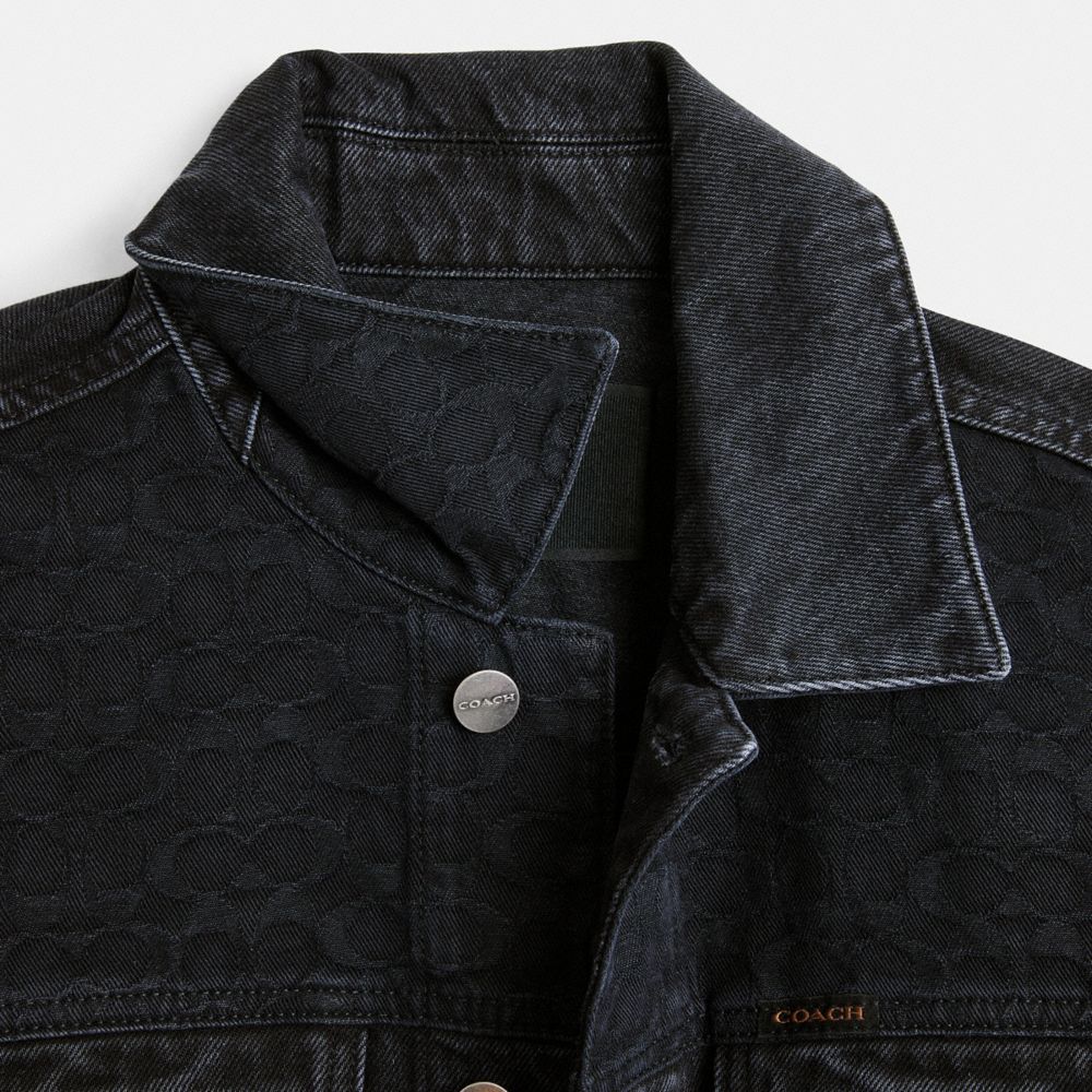 Black Men Coach Black Denim In Organic Cotton Jackets | NZ_CH41750