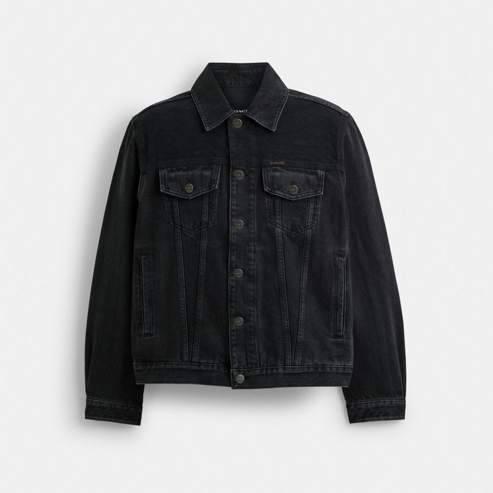 Black Men Coach Black Denim In Organic Cotton Jackets | NZ_CH41750