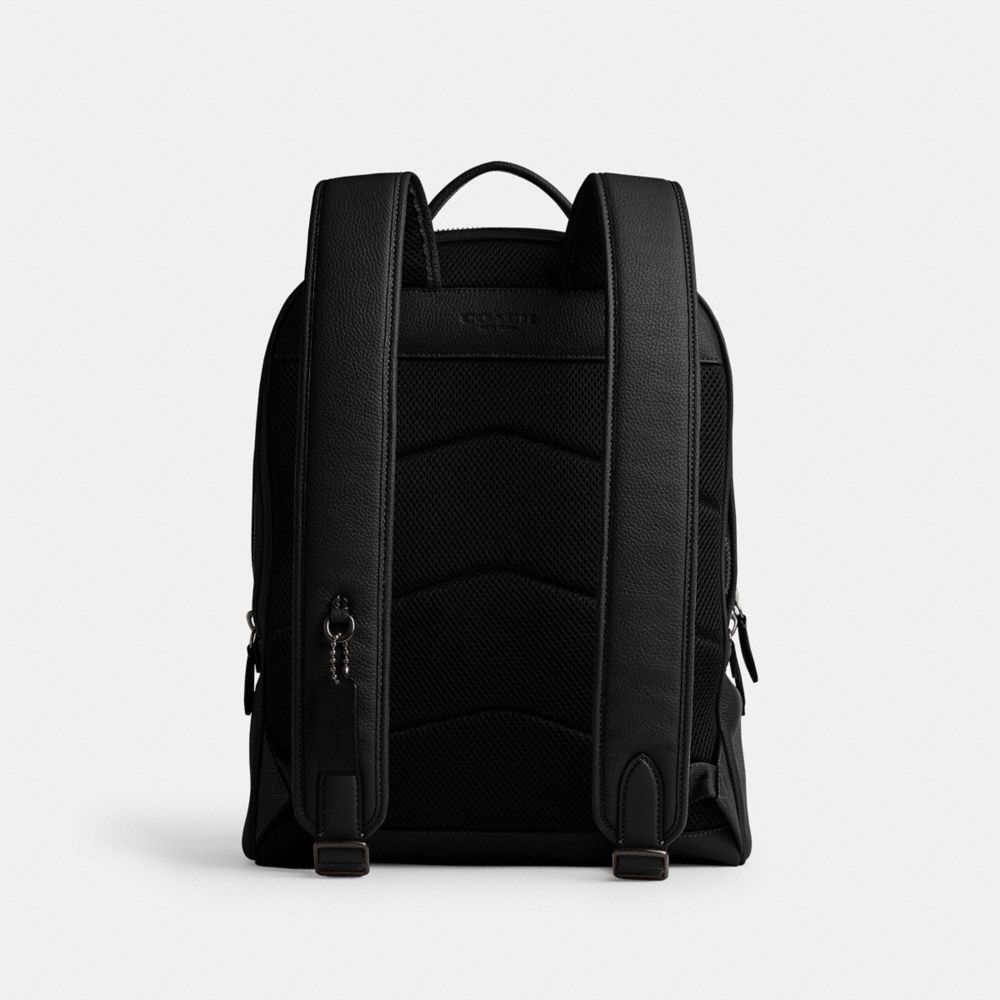 Black Men Coach Charter Polished Pebble Leather Backpacks | NZ_CH22231