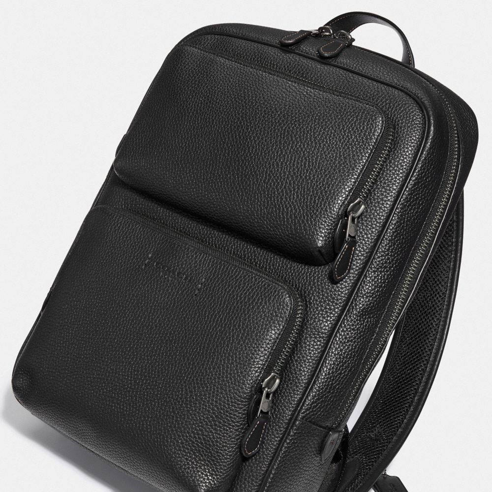 Black Men Coach Gotham Pebbled Leather Backpacks | NZ_CH44117