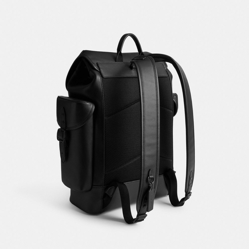 Black Men Coach Hitch Glovetanned Leather Backpacks | NZ_CH24237