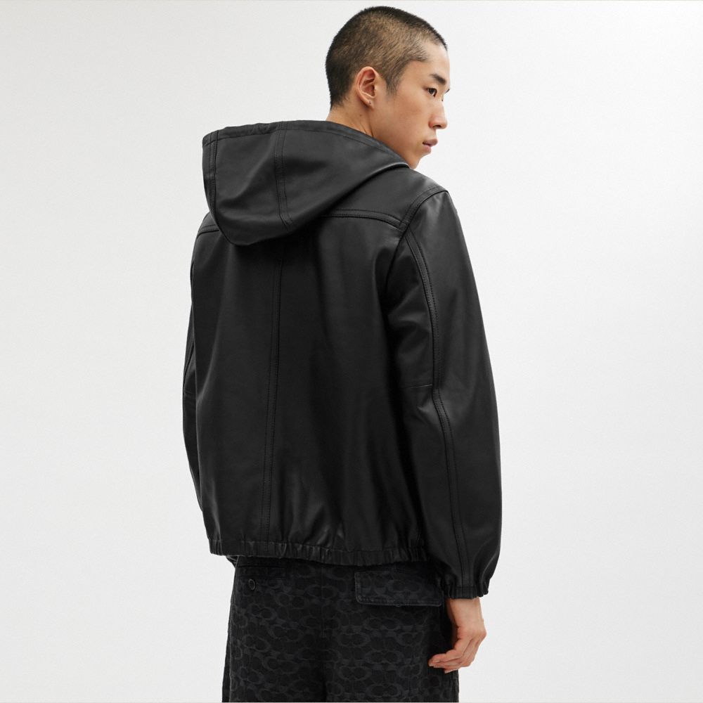 Black Men Coach Reversible Leather In Recycled Polyester Jackets | NZ_CH29752