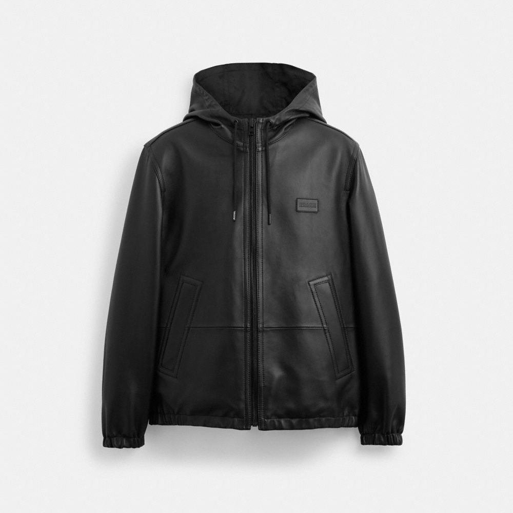 Black Men Coach Reversible Leather In Recycled Polyester Jackets | NZ_CH29752