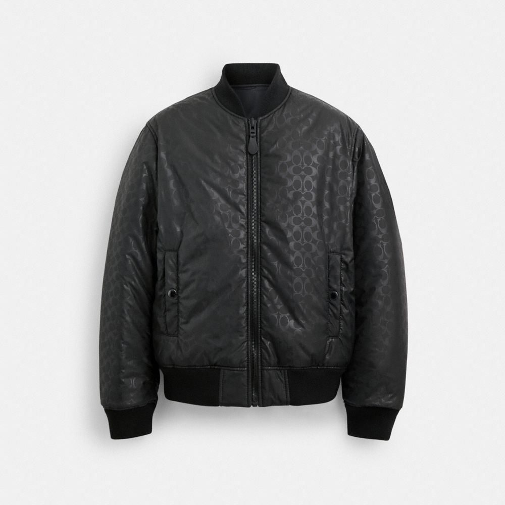 Black Men Coach Reversible Ma 1 Jackets | NZ_CH66875