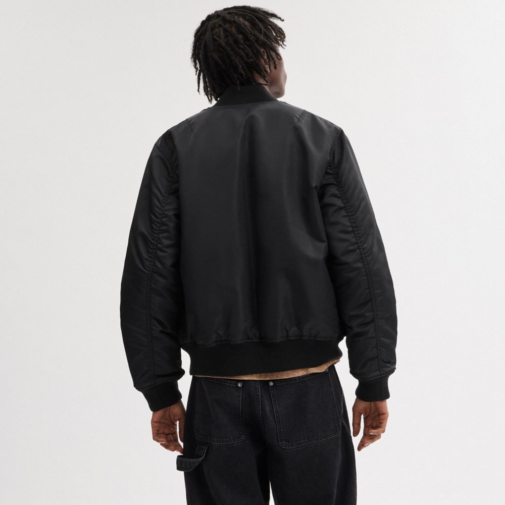 Black Men Coach Reversible Ma 1 Jackets | NZ_CH66875