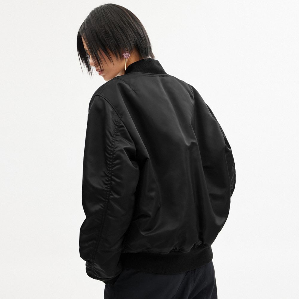 Black Men Coach Reversible Ma 1 Jackets | NZ_CH66875