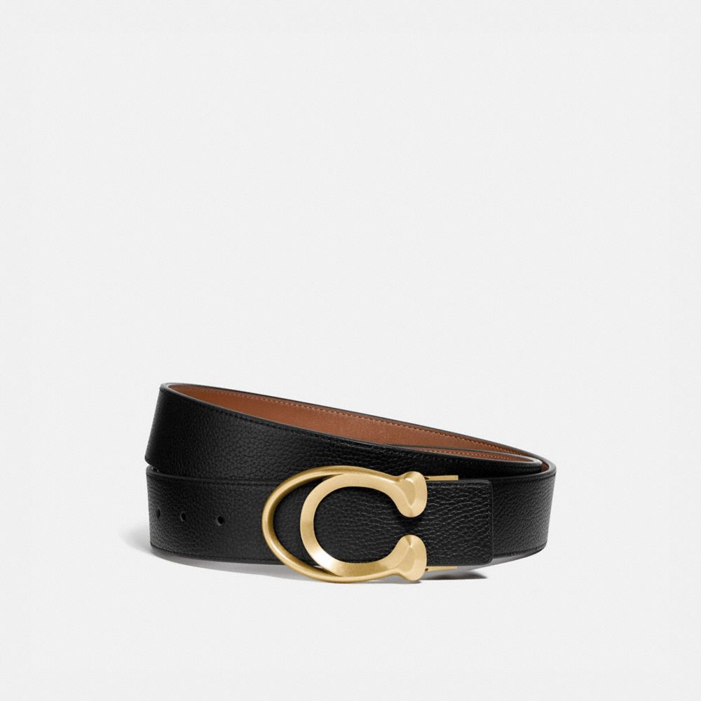 Black Men Coach Signature Buckle Belt 38 Mm Belts | NZ_CH12529