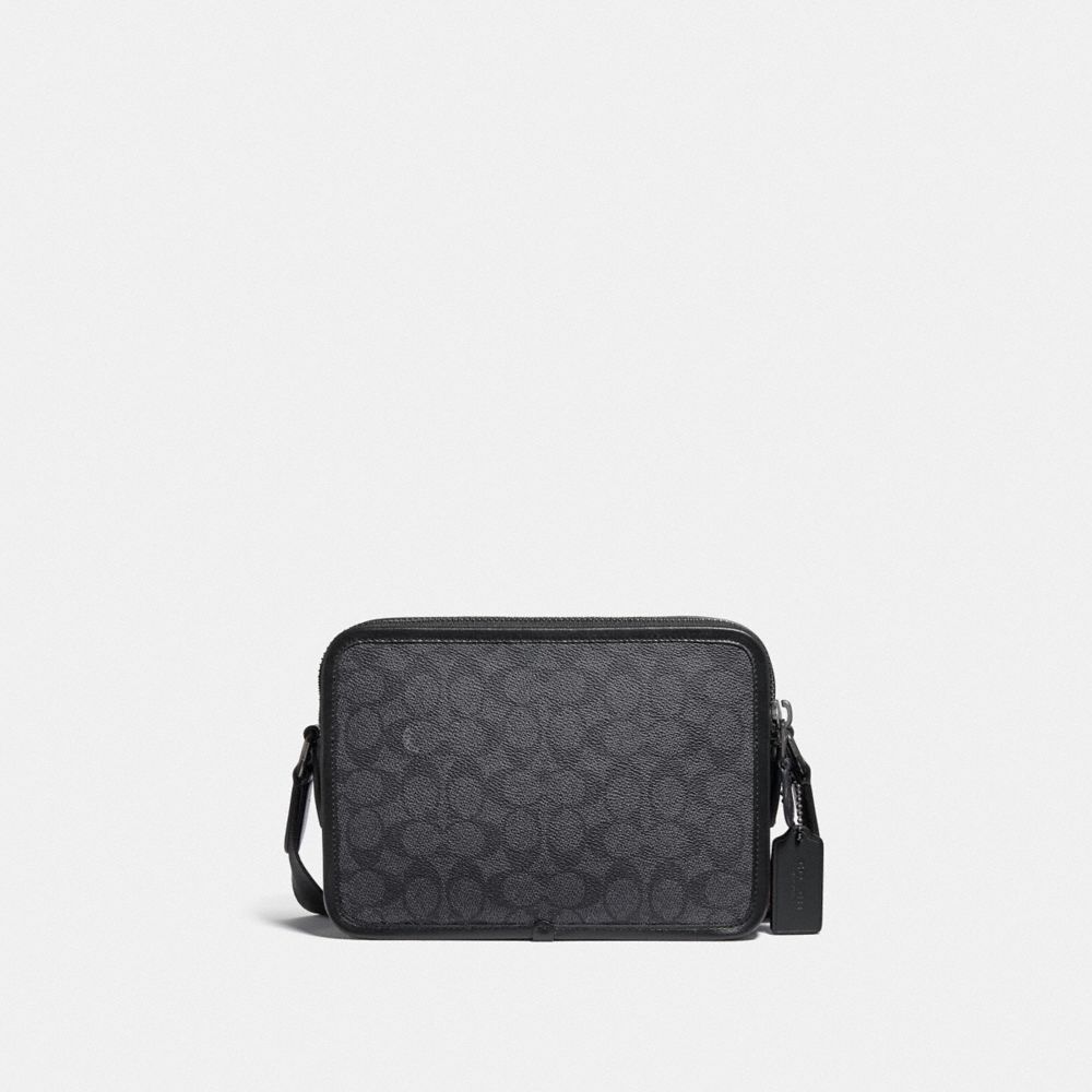 Black Women Coach Charter 24 In Signature Crossbody Bags | NZ_CH10902