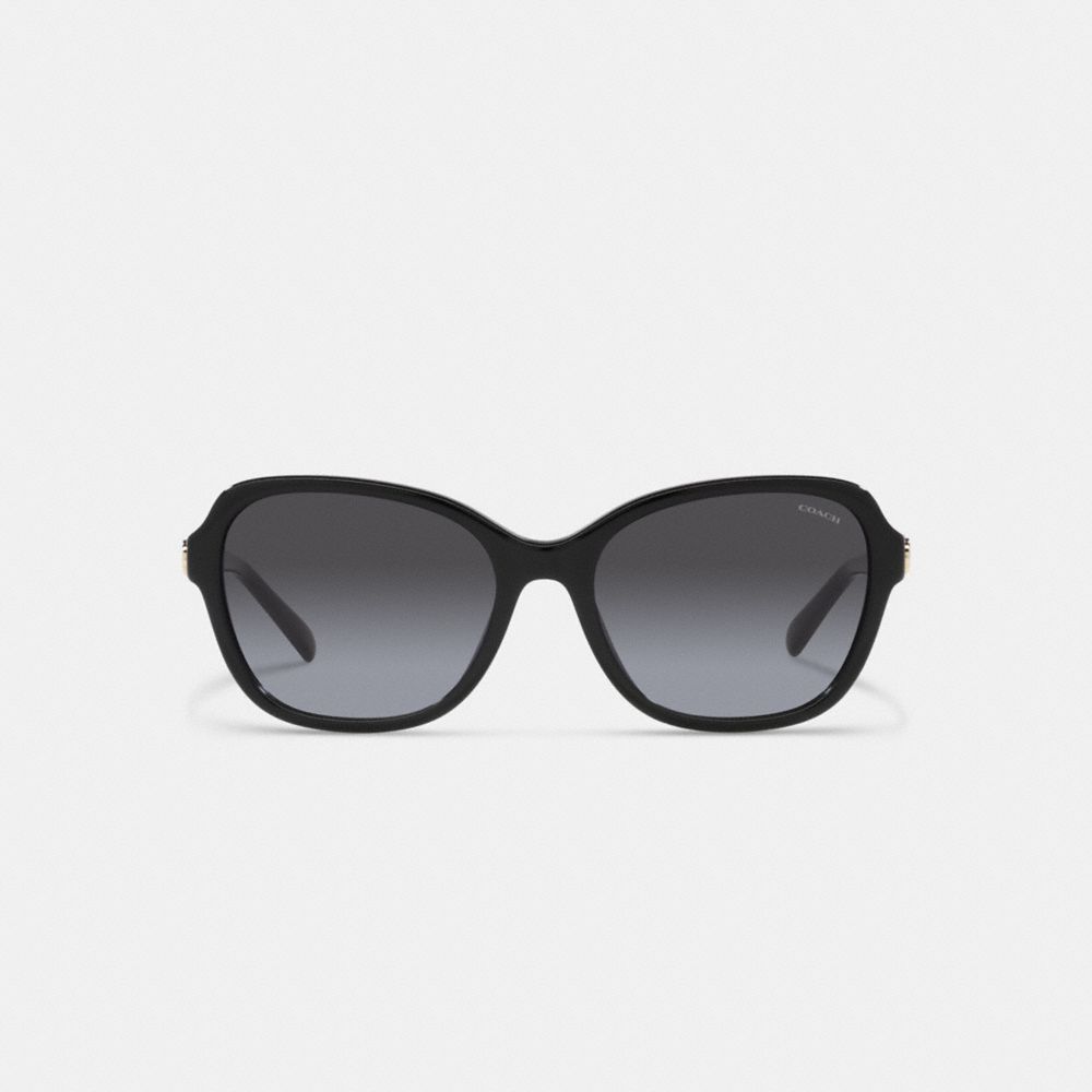 Black Women Coach Hinged Horse And Carriage Square Sunglasses | NZ_CH97886