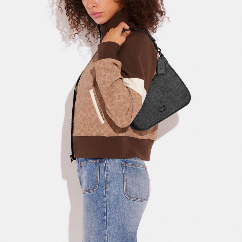 Black Women Coach Hobo With Signature Crossbody Bags | NZ_CH29934