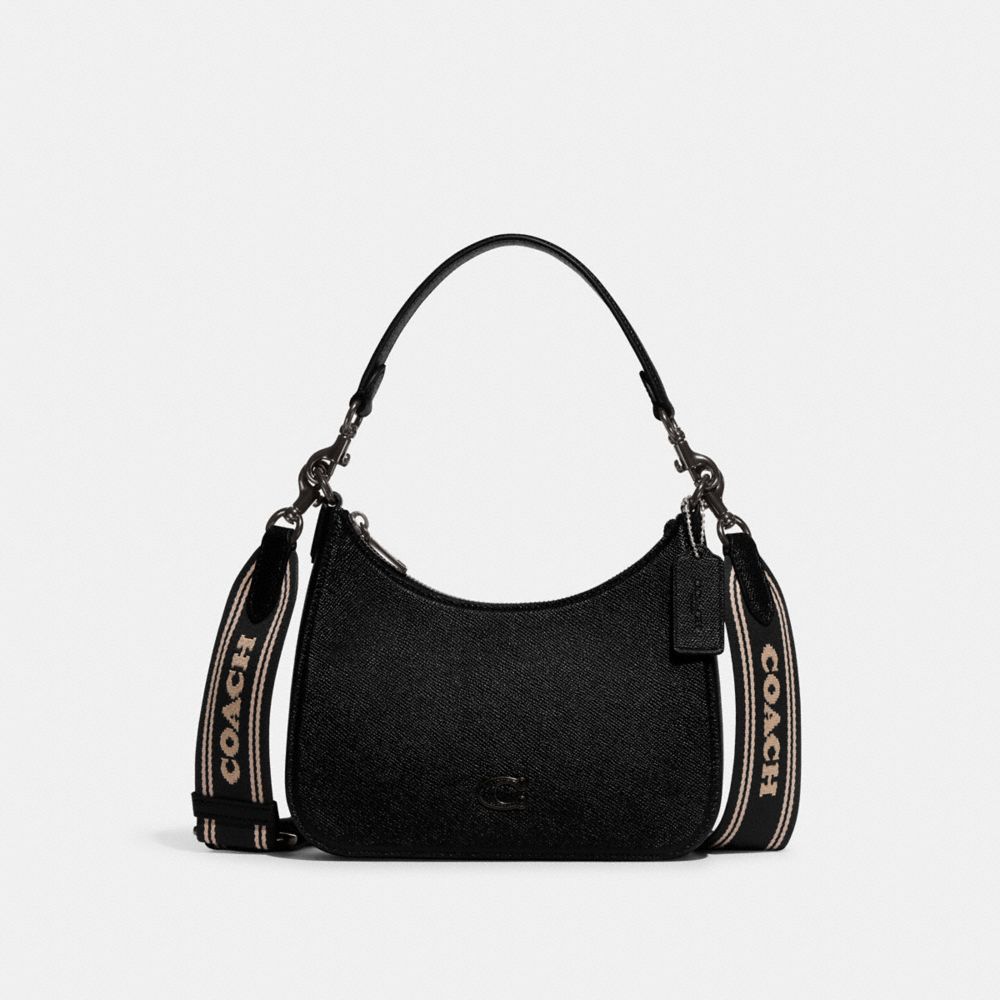 Black Women Coach Hobo With Signature Crossbody Bags | NZ_CH29934