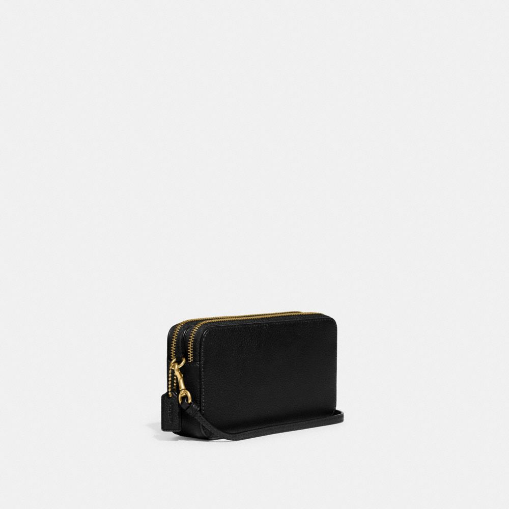 Black Women Coach Kira Polished Pebble Leather Crossbody Bags | NZ_CH69359