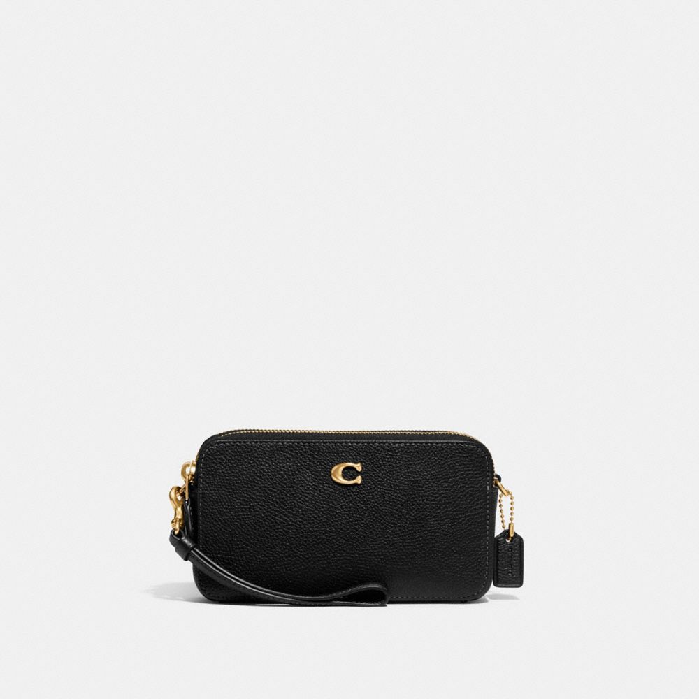 Black Women Coach Kira Polished Pebble Leather Crossbody Bags | NZ_CH69359