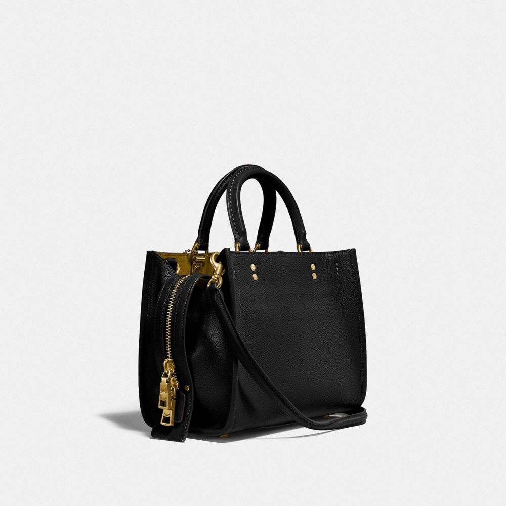 Black Women Coach Rogue 25 Pebble Leather Shoulder Bags | NZ_CH17086