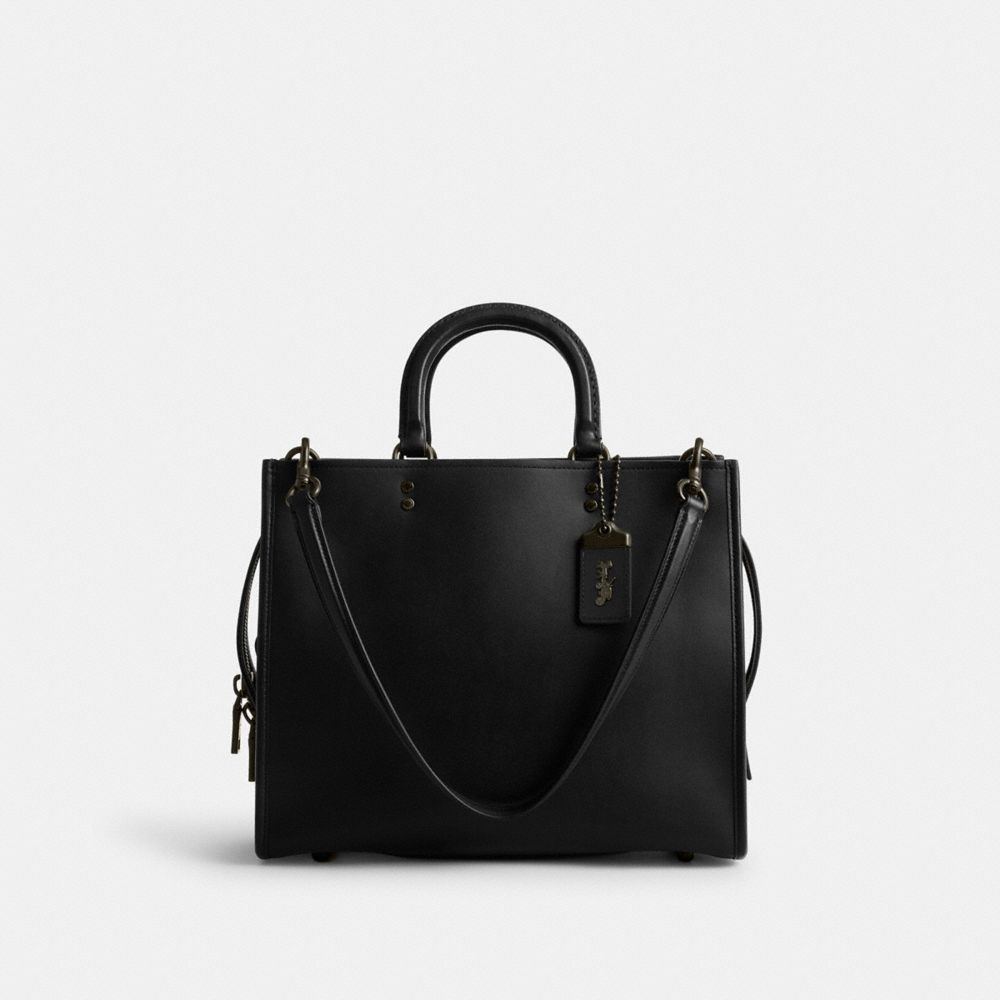 Black Women Coach Rogue Glovetanned Leather Handbag | NZ_CH97283