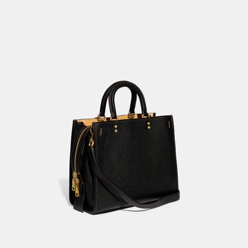 Black Women Coach Rogue In Regenerative Leather Pebble Leather Shoulder Bags | NZ_CH64578