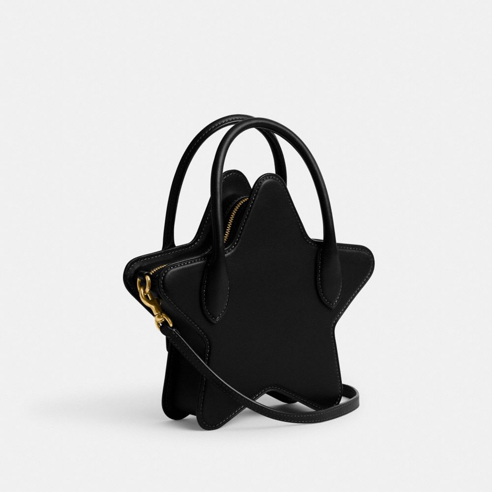 Black Women Coach Star In Regenerative Leather Brass Crossbody Bags | NZ_CH89980