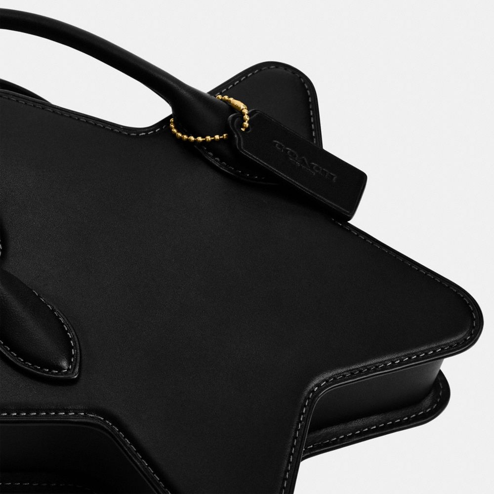 Black Women Coach Star In Regenerative Leather Brass Crossbody Bags | NZ_CH89980